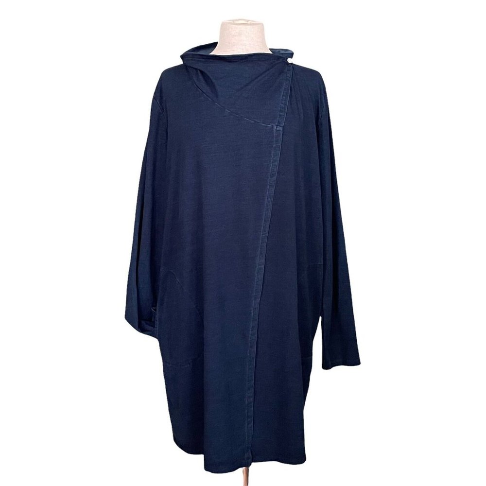 ❤️ J Jill Indigo Long Asymmetric Tunic Jacket